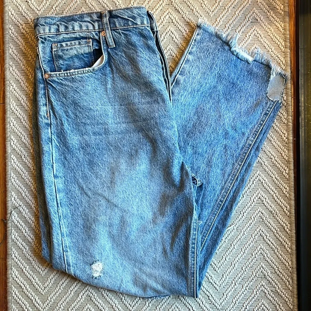 Free People Light Blue Distressed Boyfriend Jeans - Picture 5 of 13